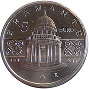 5 Euros Bramante, Italy, 2014 reverse image