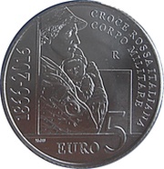 5 Euros Military Corps of the Italian Red Cross, Italy, 2016 reverse image