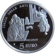 5 Euros Italy of Arts - Recanati, Marche, Italy, 2016 reverse image
