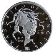 5 Euros Francesco De Sanctis reverse image