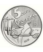5 Euros Vespa, green, Italy, 2019 reverse image