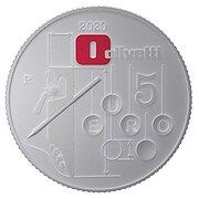 5 Euro Olivetti, white, Italy, 2020 reverse image