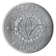 5 Euros - International Year of Plant Health, Italy, 2020 reverse image