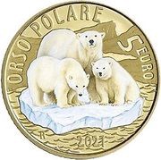 5 Euros Polar bear reverse image