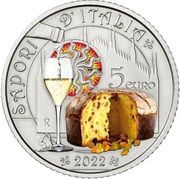5 Euros Franciacorta e Panettone, Italy, 2022 reverse image