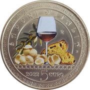 5 Euros Orecchiette and Altamura bread, Italy, 2022 reverse image