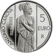 5 Euro Antonio Canova, Italy, 2022 reverse image