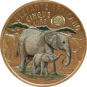5 Euros African Elephant, Italy, 2023 reverse image