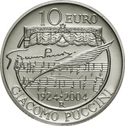 10 Euros Giacomo Puccini reverse image