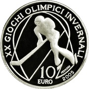 10 Euros 2006 Winter Olympics - Ice Hockey, Italy, 2005 reverse image