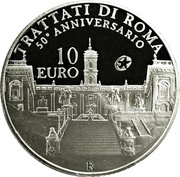 10 Euros Treaty of Rome, Italy, 2007 reverse image
