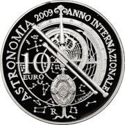 10 Euros International Year of Astronomy, Italy, 2009 reverse image