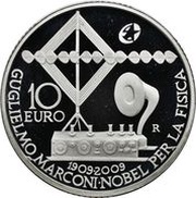 10 Euros Guglielmo Marconi, Italy, 2009 reverse image