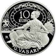 10 Euros Giorgio Vasari, Italy, 2011 reverse image