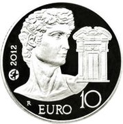 10 Euros Michelangelo Buonarroti, Italy, 2012 reverse image