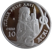 10 Euros Italy of Arts - Atri, Abruzzo, Italy, 2014 reverse image