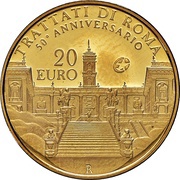 20 Euros Treaty of Rome, Italy, 2007 reverse image