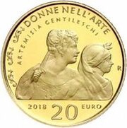 20 Euros Women in Art - Artemisia Gentileschi reverse image