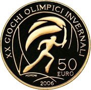 50 Euros 2006 Winter Olympics - Olympic torch, Italy, 2006 reverse image