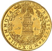 6 Ducats - Wolf Dietrich von Raitenau, Austria, 1593 reverse image