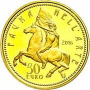 50 Euros Fauna in Art - Contemporary Age, Italy, 2016 reverse image