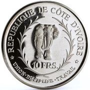 10 Francs CFA Félix Houphouët-Boigny reverse image