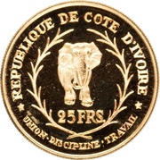 25 Francs CFA Félix Houphouët-Boigny reverse image