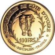 100 Francs CFA Félix Houphouët-Boigny reverse image