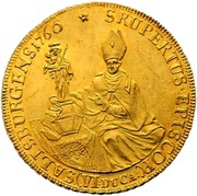 6 Ducats - Sigismund von Schrattenbach, Austria, 1760 reverse image
