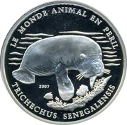 1000 Francs CFA Trichechus Senegalensis, Ivory Coast, 2007 reverse image
