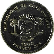 1500 Francs CFA Egyptian Pyramids obverse image