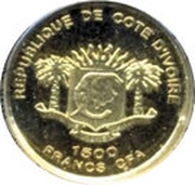 1500 Francs CFA European Football Championship 2008 obverse image