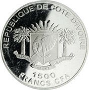 1500 Francs CFA Hanging Gardens of Babylon obverse image