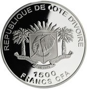 1500 Francs CFA Temple of Artemis obverse image