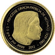 1500 Francs CFA Princess Grace, Ivory Coast, 2012 reverse image