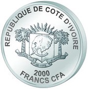 2000 Francs CFA Taj Mahal obverse image