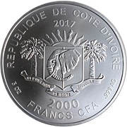 2000 Francs CFA Night Owl obverse image