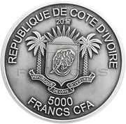 5000 Francs CFA Elephant obverse image
