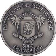 5000 Francs CFA Leopard obverse image
