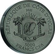 5000 Francs CFA Tiger obverse image