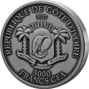 5000 Francs CFA Africa Big Five obverse image