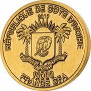 10 000 Francs CFA Rhino obverse image