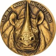 10 000 Francs CFA Rhino, Ivory Coast, 2019 reverse image