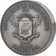 10 000 Francs CFA Rhino obverse image