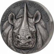 10 000 Francs CFA Rhino, Ivory Coast, 2020 reverse image