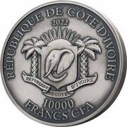 10 000 Francs CFA Tiger obverse image