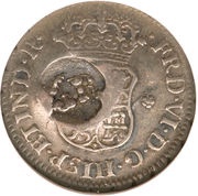5 Pence - George II FRD VI D G HISP ET IND R; Lima mint; countermarked obverse image