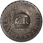 10 Pence - George II Countermarked 1 real of Ferdinand VI reverse image