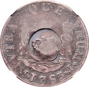 1 Shilling 8 Pence - George II FRD VI D G HISP ET IND R; Lima mint; countermarked reverse image
