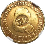 1 Pound 5 Shillings - George II Popayan mint; countermarked obverse image